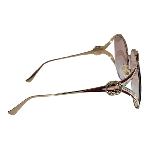 Authentic Gucci - Oversized Round Frame Sunglasses with gradient pink lenses - Picture 3 of 8